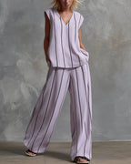 Vyla™ Effortless Striped Linen Two-Piece Set