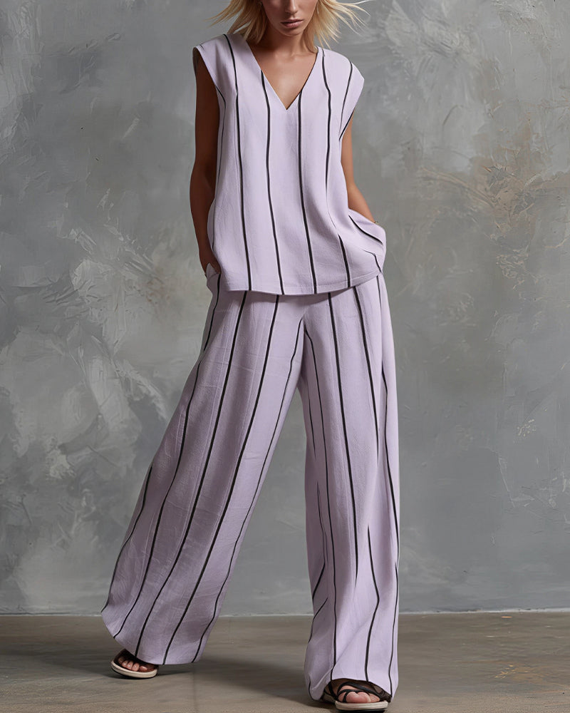Vyla™ Effortless Striped Linen Two-Piece Set