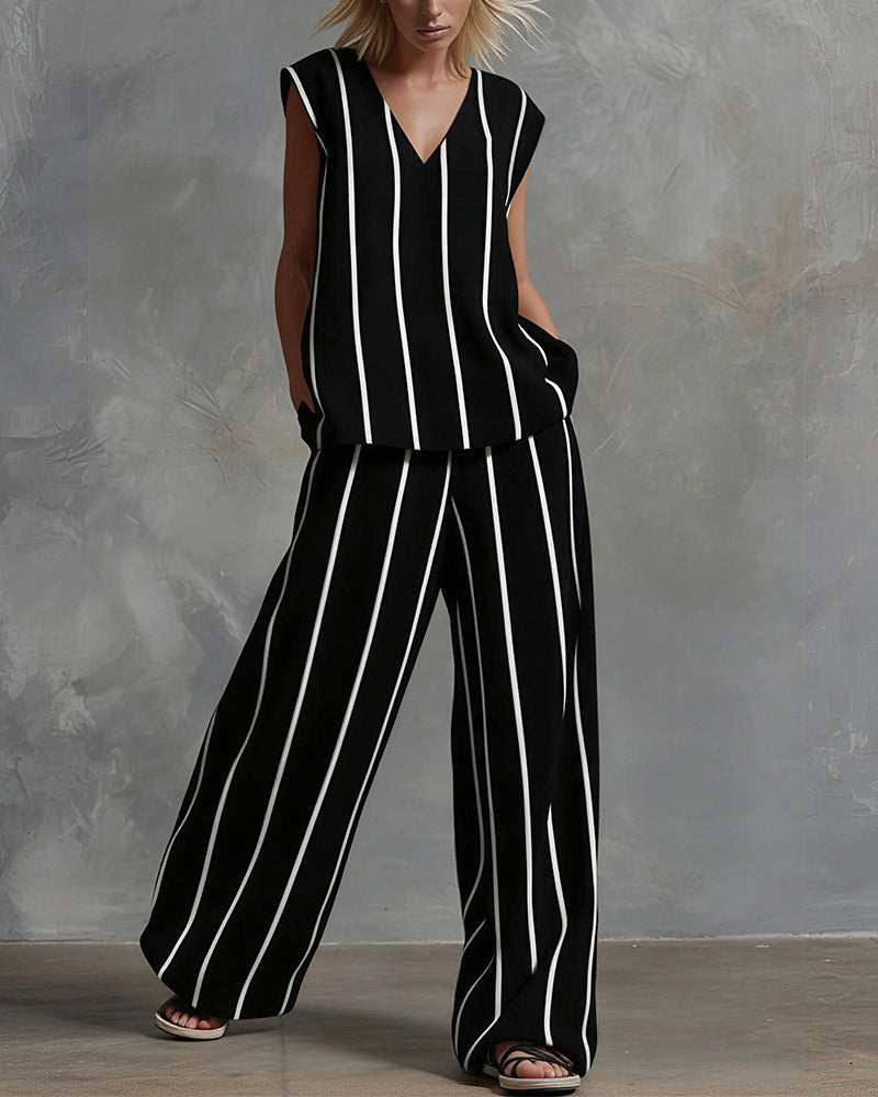 Vyla™ Effortless Striped Linen Two-Piece Set