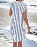Vyla™ Striped Button-Down Tunic Dress