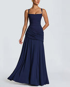 Vyla™ Elysian Ruched Draped Maxi Slip Dress