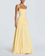 Vyla™ Elysian Ruched Draped Maxi Slip Dress