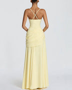 Vyla™ Elysian Ruched Draped Maxi Slip Dress