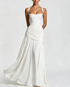 Vyla™ Elysian Ruched Draped Maxi Slip Dress