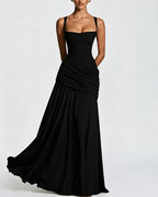 Vyla™ Elysian Ruched Draped Maxi Slip Dress