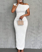 Vyla™ One-Shoulder Ruched Bodycon Maxi Dress