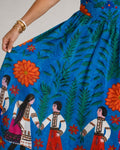 Vyla™ Folk Print Sleeveless Midi Dress