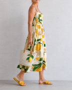 Vyla™ Citrus Print Sleeveless Midi Dress