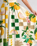 Vyla™ Citrus Print Sleeveless Midi Dress
