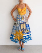 Vyla™ Coastal Print Sleeveless Midi Dress