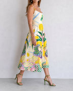 Vyla™ Geometric Lion Print Midi Dress