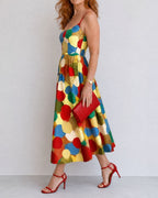 Vyla™ Polka Dot Print Midi Dress