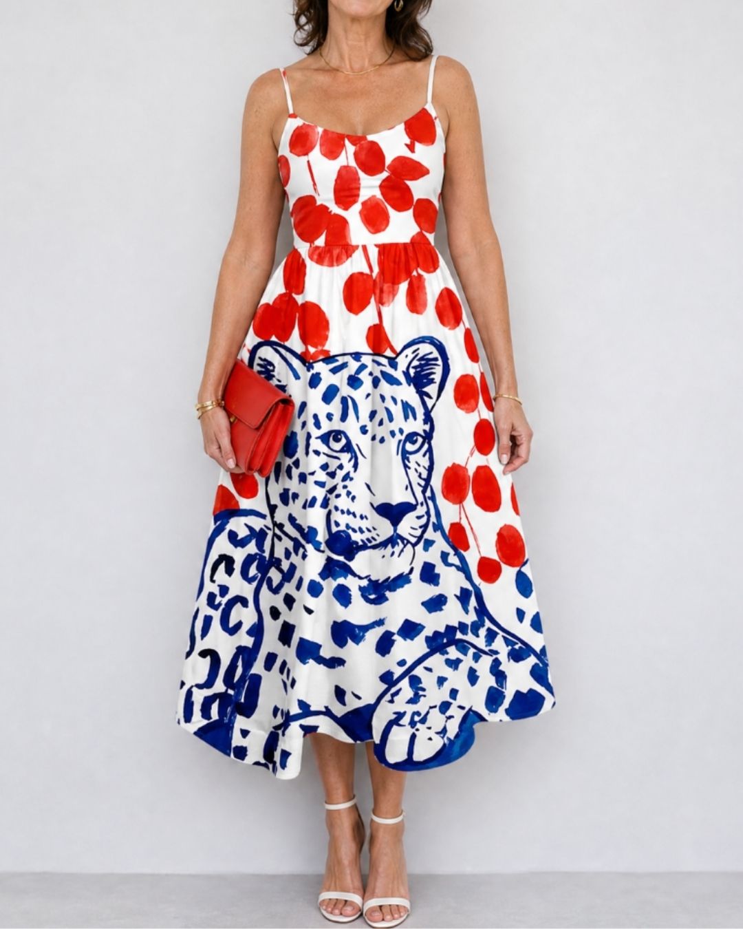 Vyla™ Leopard Graphic Print Midi Dress