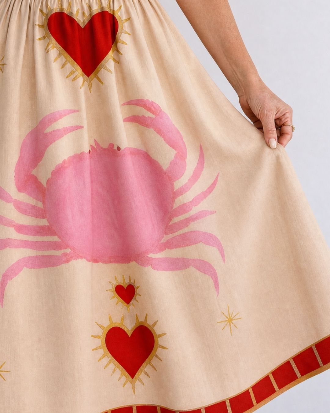 Vyla™ Heart Motif Sleeveless Midi Dress