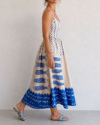 Vyla™ Fish Print Sleeveless Midi Dress
