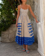 Vyla™ Fish Print Sleeveless Midi Dress