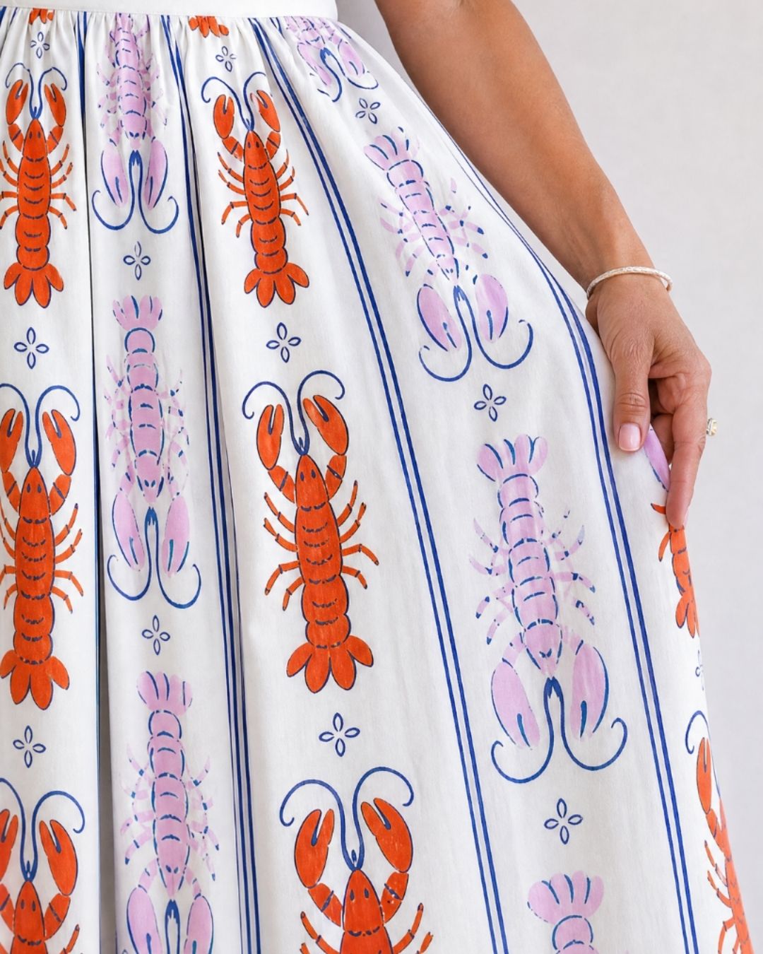 Vyla™ Lobster Print Sleeveless Midi Dress