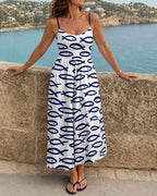 Vyla™ Fish Print Sleeveless Midi Dress