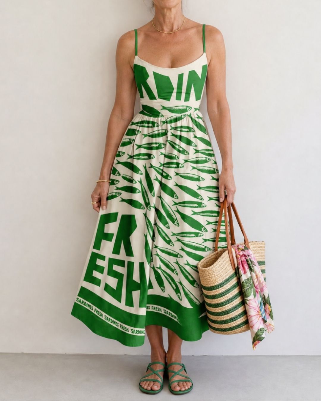 Vyla™ Fish Graphic Print Midi Dress