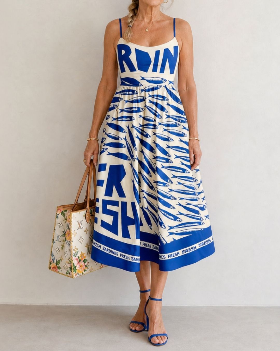 Vyla™ Fish Graphic Print Midi Dress