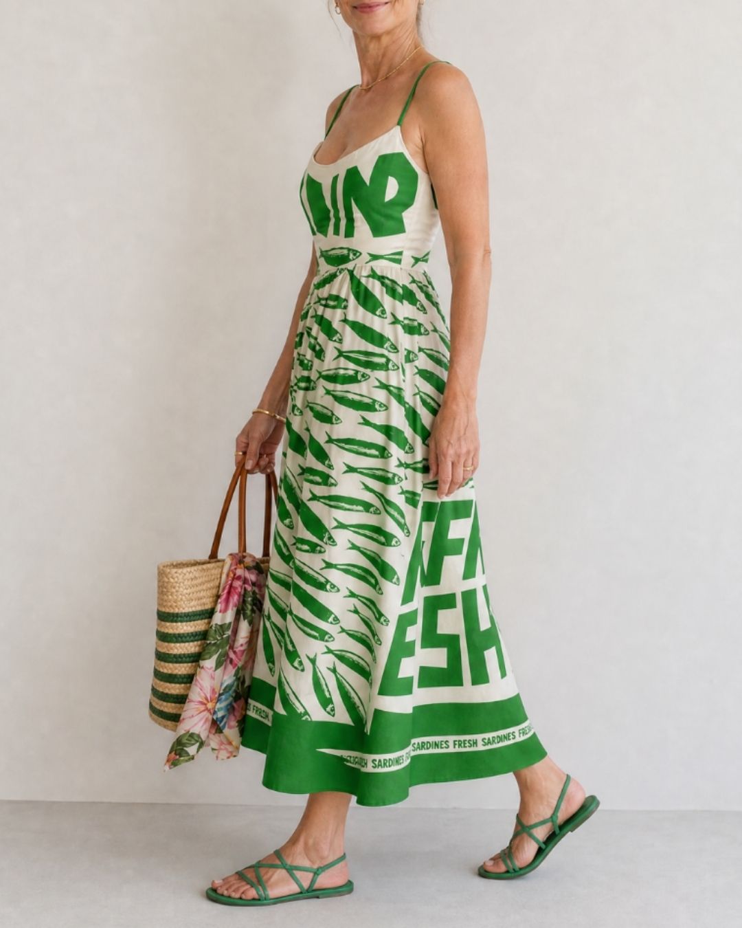 Vyla™ Fish Graphic Print Midi Dress