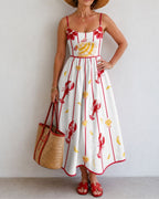 Vyla™ Lobster Shell Print Midi Dress