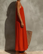 Vyla™ Effortless Linen-Blend Slip Maxi Dress - Summer Backless