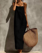 Vyla™ Effortless Linen-Blend Slip Maxi Dress - Summer Backless