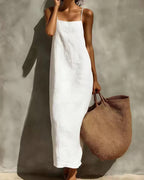 Vyla™ Effortless Linen-Blend Slip Maxi Dress - Summer Backless
