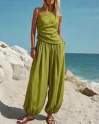 Vyla™ Draped Top & Flowy Harem Pants 2-Piece Set