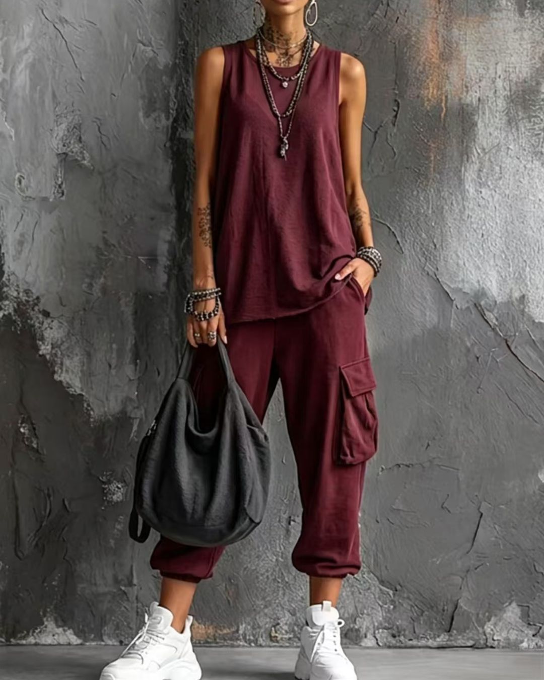 Vyla™ Sleeveless Tank & Cropped Ankle Pants Set