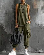 Vyla™ Sleeveless Tank & Cropped Ankle Pants Set