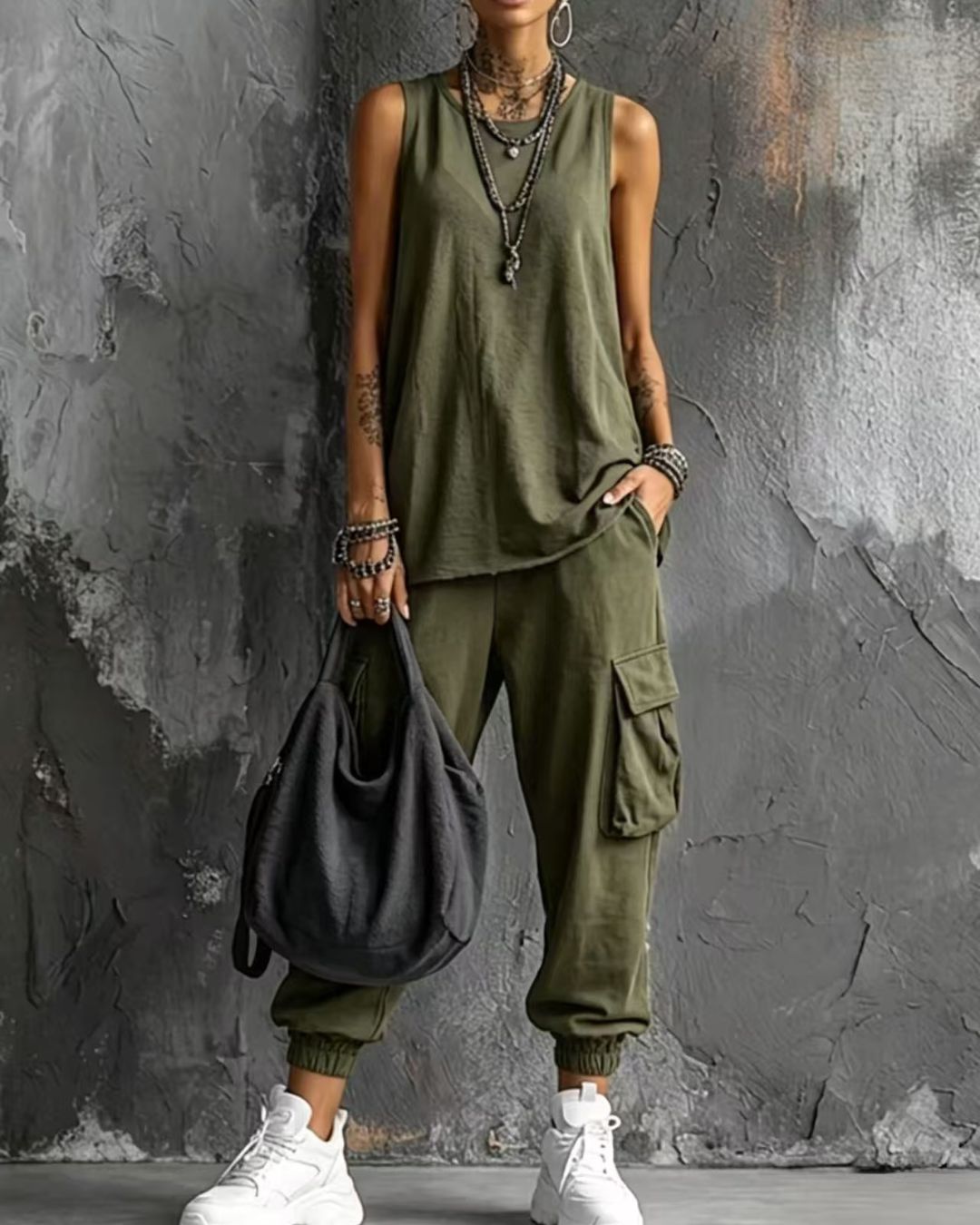 Vyla™ Sleeveless Tank & Cropped Ankle Pants Set