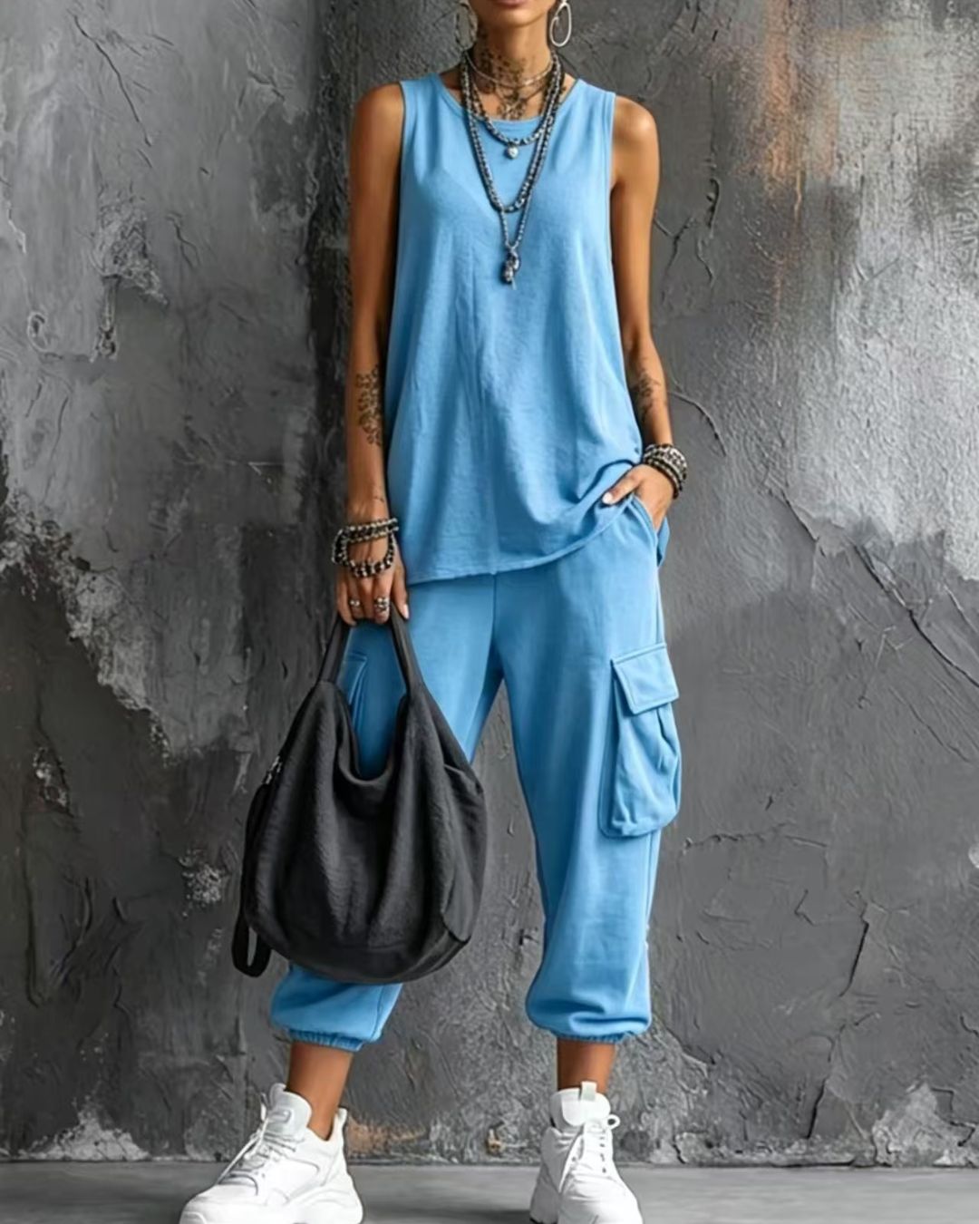 Vyla™ Sleeveless Tank & Cropped Ankle Pants Set