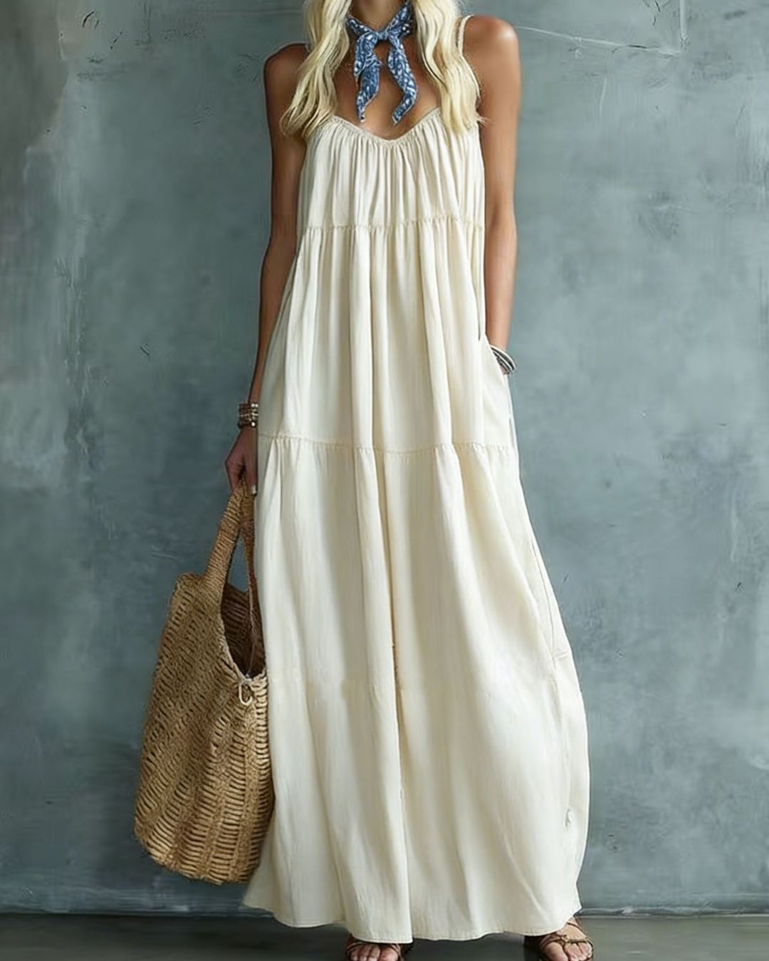Vyla™ Tiered Maxi Dress Relaxed Fit Flowy Summer Dress