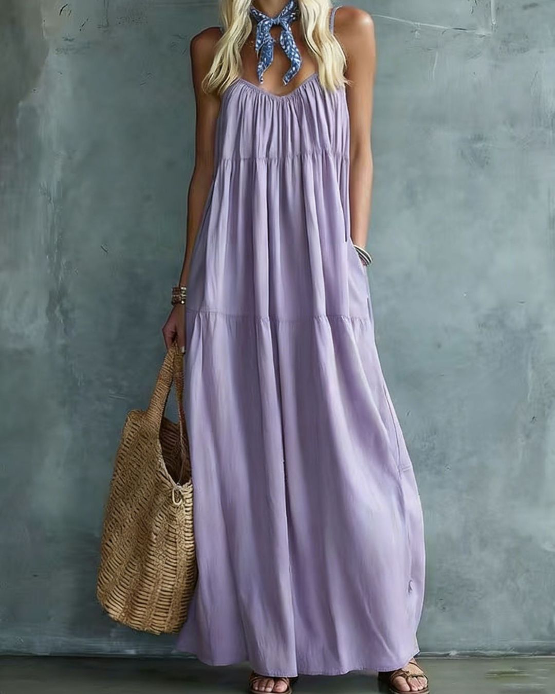 Vyla™ Tiered Maxi Dress Relaxed Fit Flowy Summer Dress
