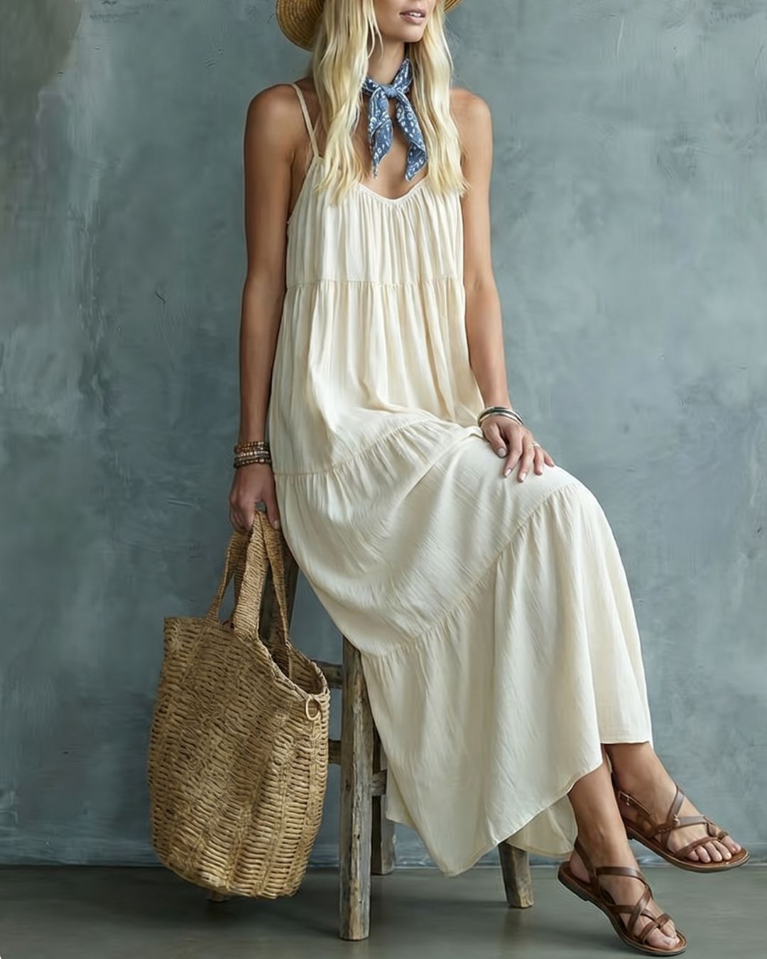 Vyla™ Tiered Maxi Dress Relaxed Fit Flowy Summer Dress