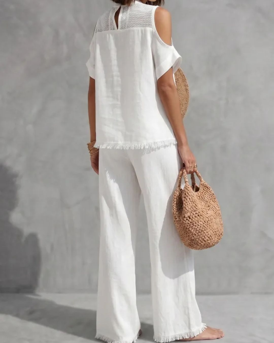 Vyla™ Off-Shoulder Short-Sleeve Pantsuit