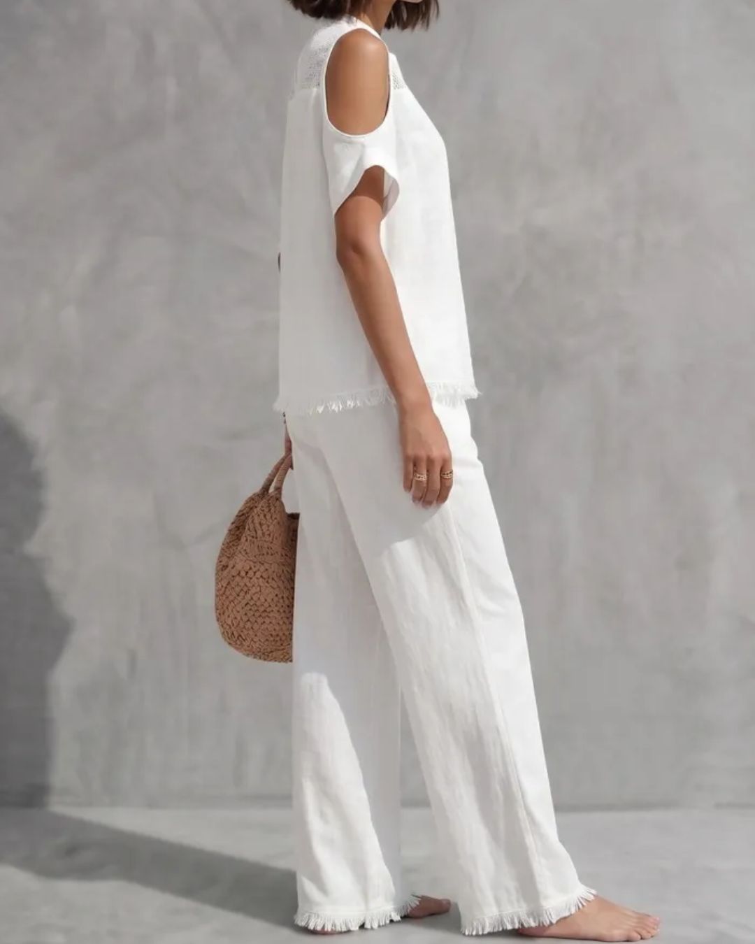Vyla™ Off-Shoulder Short-Sleeve Pantsuit