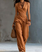 Vyla™ European Chic V-Neck Casual Set