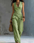 Vyla™ European Chic V-Neck Casual Set