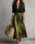 Vyla™ Button Down Midi Skirt Set
