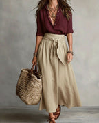 Vyla™ Button Down Midi Skirt Set