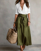 Vyla™ Button Down Midi Skirt Set