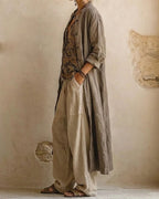 Vyla™ Boho Three-Piece Outfit Printed Top Wide Leg Pants