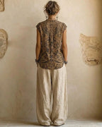 Vyla™ Boho Three-Piece Outfit Printed Top Wide Leg Pants