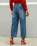 Vyla™ Floral Loose-fitting Casual Pockets Wide-leg Jeans