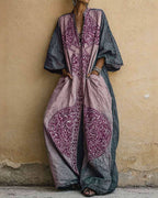 Vyla™ Loose Sleeves Ethnic Printed V-Neck Jumpsuits
