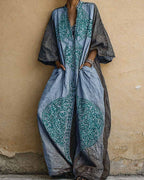 Vyla™ Loose Sleeves Ethnic Printed V-Neck Jumpsuits