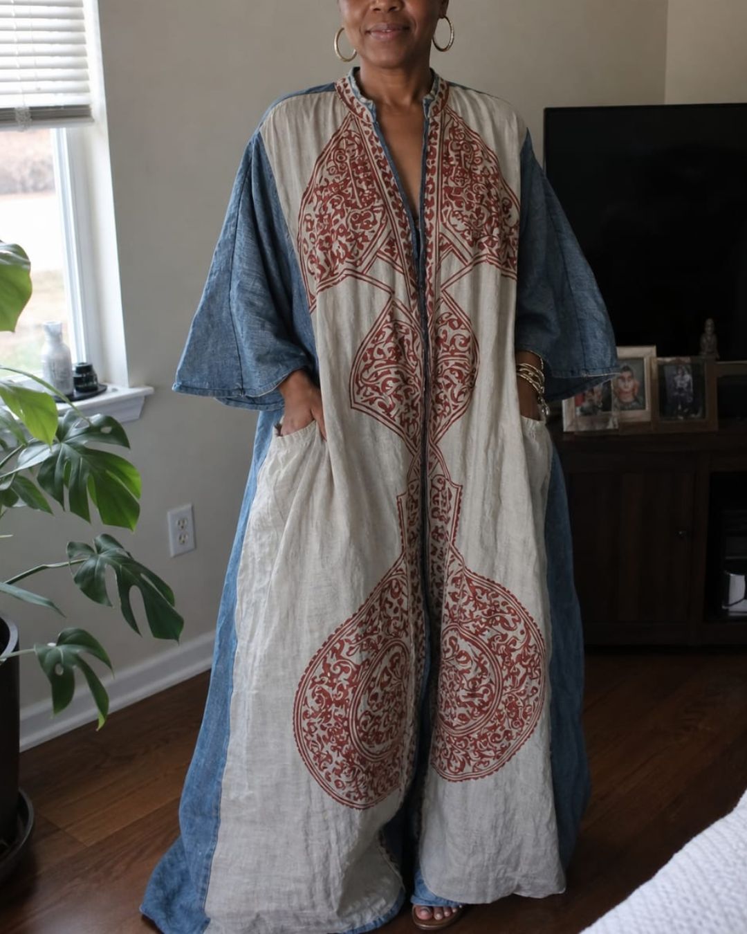 Vyla™ Loose Sleeves Ethnic Printed V-Neck Jumpsuits